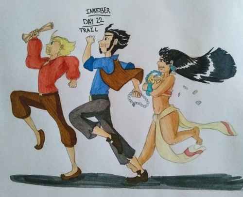 Inktober day 22, Trail. The Road to Eldorado was and still is one of my favorite movies!