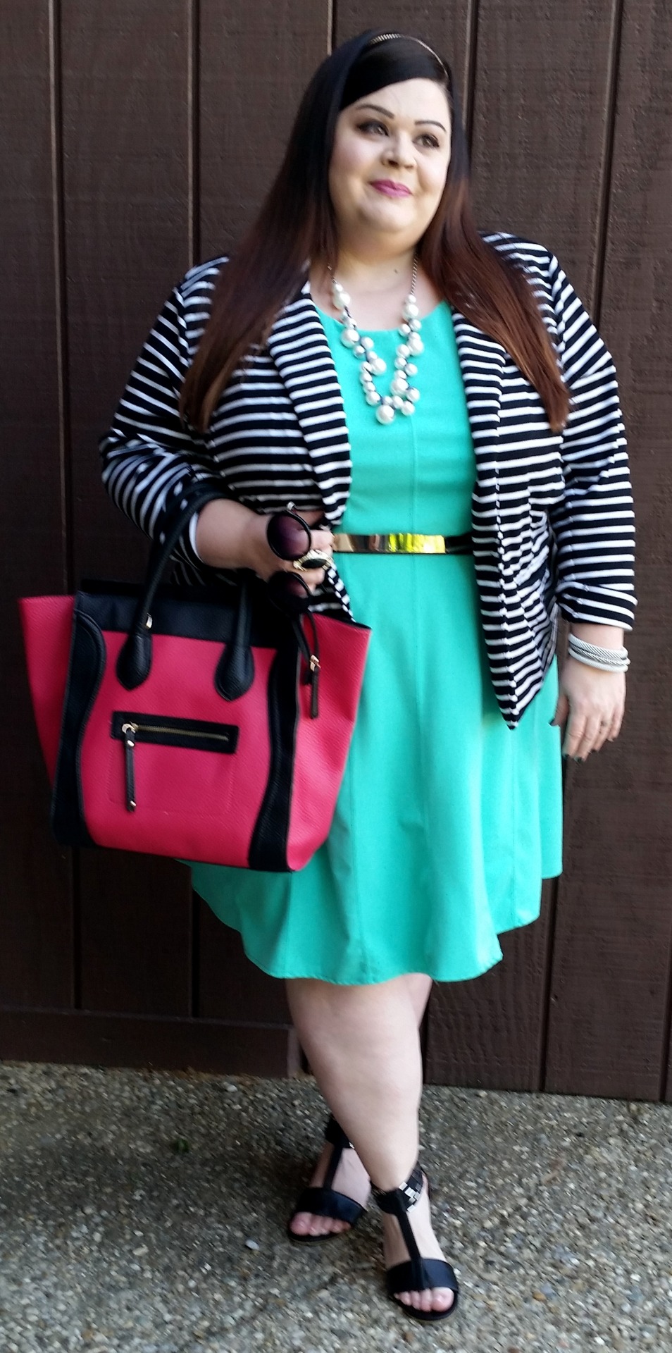 thestylesupreme:  OOTD: Dress: c/o Jessica London Jacket: c/o Jessica London Belt: