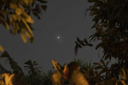 photos-of-space:Conjunction Venus and the beautiful Pleyades, from Guatemala (single capture) reddit