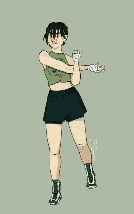 sebsketchs:sketchin’ some outfits for modern toph!is she… y’know… [mimes being the greatest earthben