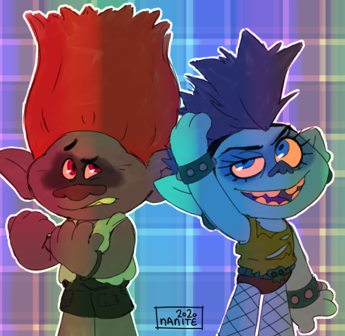 nanite-city: blue raspberry barb and dr pepper branch–December Trolls Art Prompts - Day 18: palette 