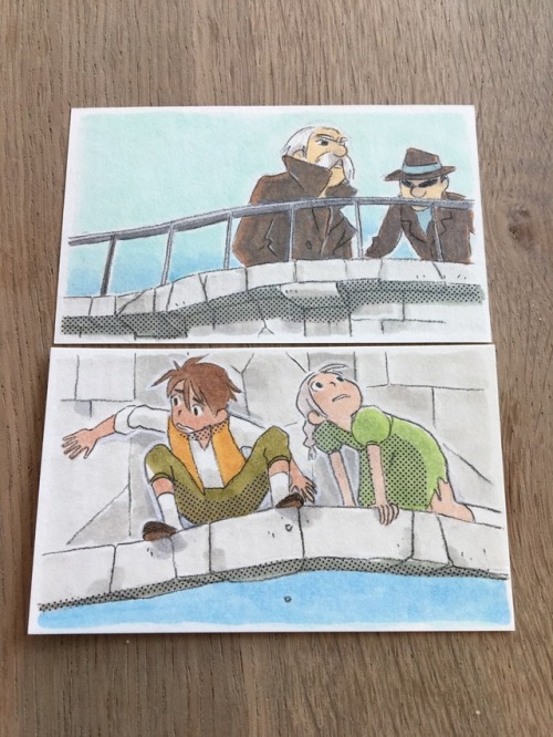 A bunch of new cards :). I started a series of detective kids ones. Been on a future boy conan kick.