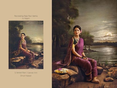 loveisyaariyan:South Indian Actresses Pose For Modern Day Recreation Of Raja Ravi Varma Paintings (x