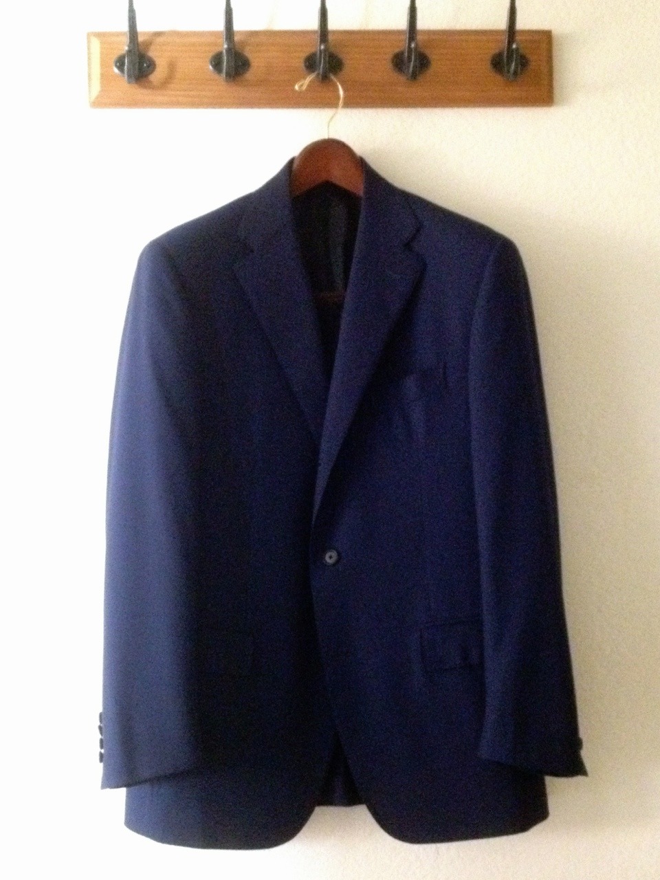 Blue Blazer
Full-canvas construction by Caruso, in a Loro Piana Zelander wool hopsack a shade lighter than true navy. 3-roll-2, classic lapel width, shoulder height gorge, moderate button stance, double vents, minimally-lined. The shoulders have more...