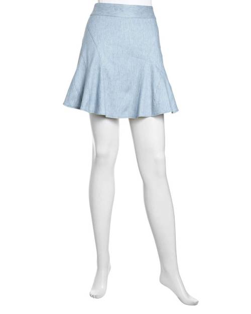 Fit-And-Flare Faded Stretch Denim SkirtShop for more Skirts on Wantering.