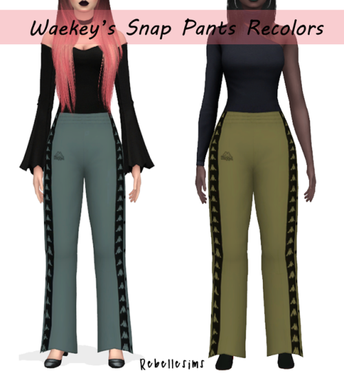 [TS4] Waekey’s Snap Pants RecolorsI love these pants so much that i had to recolour them in my colou