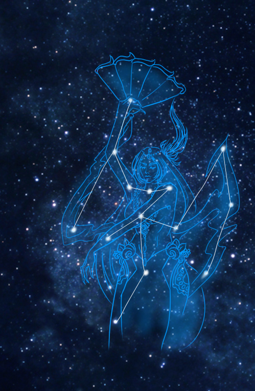 caesariessongbless:  huntressofazeyma:  Got bored. Drew “over” the constellation