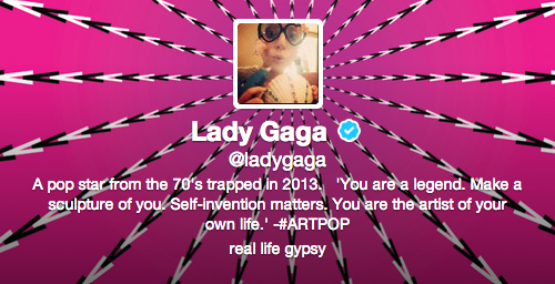gagaroyale:  Gaga’s new twitter bio.