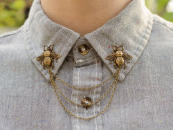 wickedclothes:  Bronze Bee Collar ClipDecorate