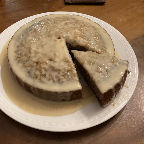 Sticky Toffee Pudding Cake For My Brothers Birthday! Not The Prettiest But Absolutely Delicious.