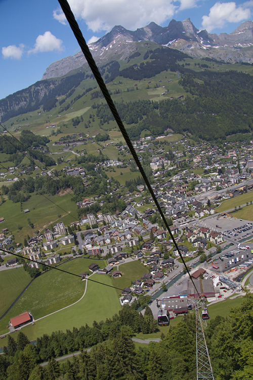 Riding the cable car at Engelberg, Switzerland.  I think I see our car&hellip;
