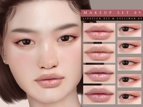 Makeup Set 05 Eyeliner 05 • Female• Teen to Elder• 5 colors• HQ compatibleLipstick 025• Female and M