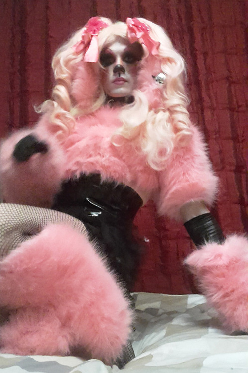thetrappedpet: Take it, you poodle slut boy! You wanted to dress up as a pink sissy poodle? Happy? O