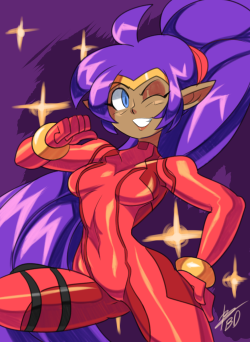 bigdeadalive:  Zero Suit Shantae inspired by Kepokk!  Here’s the wip of her stuff so far. 