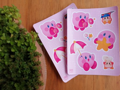 Kirbyy!!Printable file up on my patreon! also the first piece for my video game zine (its mario!!) a