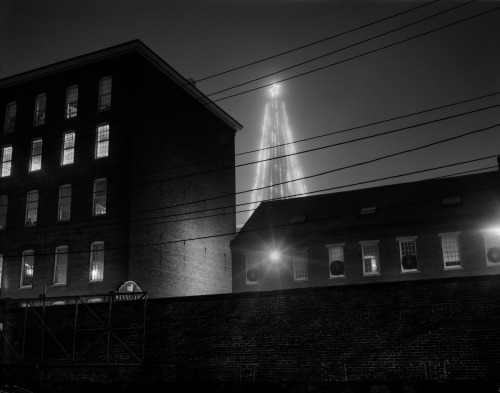 Wannalancit Smokestack Christmas Tree, Lowell, MA.