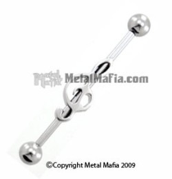 Metal Mafia SS Industrial Barbell with Treble