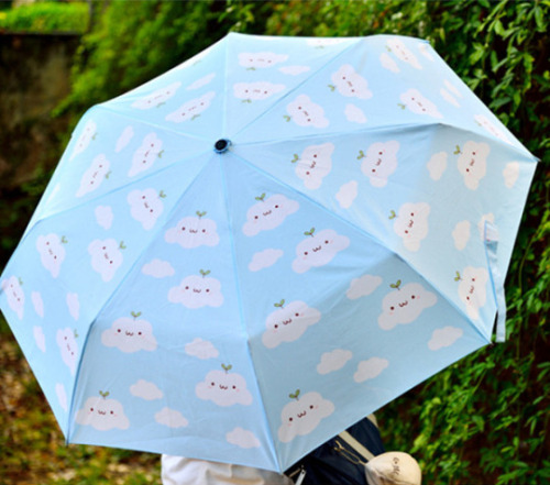 cuttlefishcrossing: ☁️ ☁️ ☁️  Cloud Friends Umbrella  ☁️ ☁️ ☁️I found this umbrella in the depths of my main blog’s fas