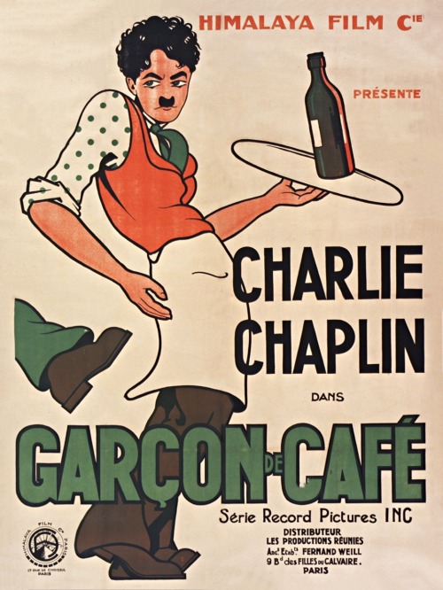 HIMALAYA FILM Cie présente :Charlie Chaplin dans garçon de café.Série Record Pictures INC.Affiche.Da