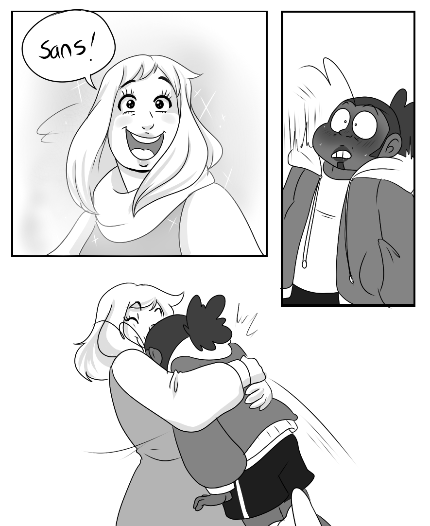 yuramec:  Tori is so strong and Sans so smol! I REally love these two! 
