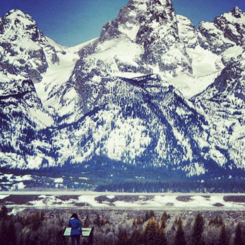 My friend Caitlin in front of the Grand Tetons in Wyoming last Spring during our road trip. If you&r