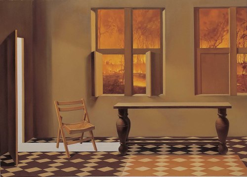 Boyoung Jeong (b.1973) - Invisible Window. 1999. Oil on canvas.