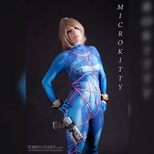 This month on patreon is really awesome for me! Https://patreon.com/mkcos I worked with both parts of @robbinsstudios for the first time to do a #shibari shoot for my #zerosuitsamus #cosplay 