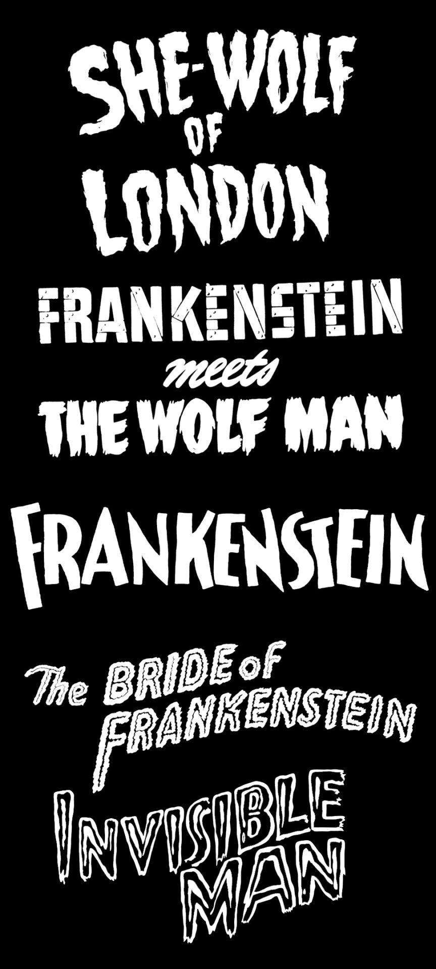 hatandpipe:  UNIVERSAL MONSTERS movie logos. 