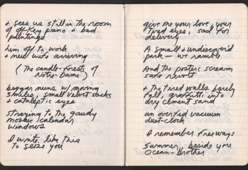Jim Morrison, Paris Journal, written shortly before his death in July 1971. Via reccordmecca“The ent