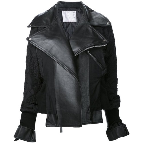 Sacai embroidered biker jacket (see more zip front jackets)