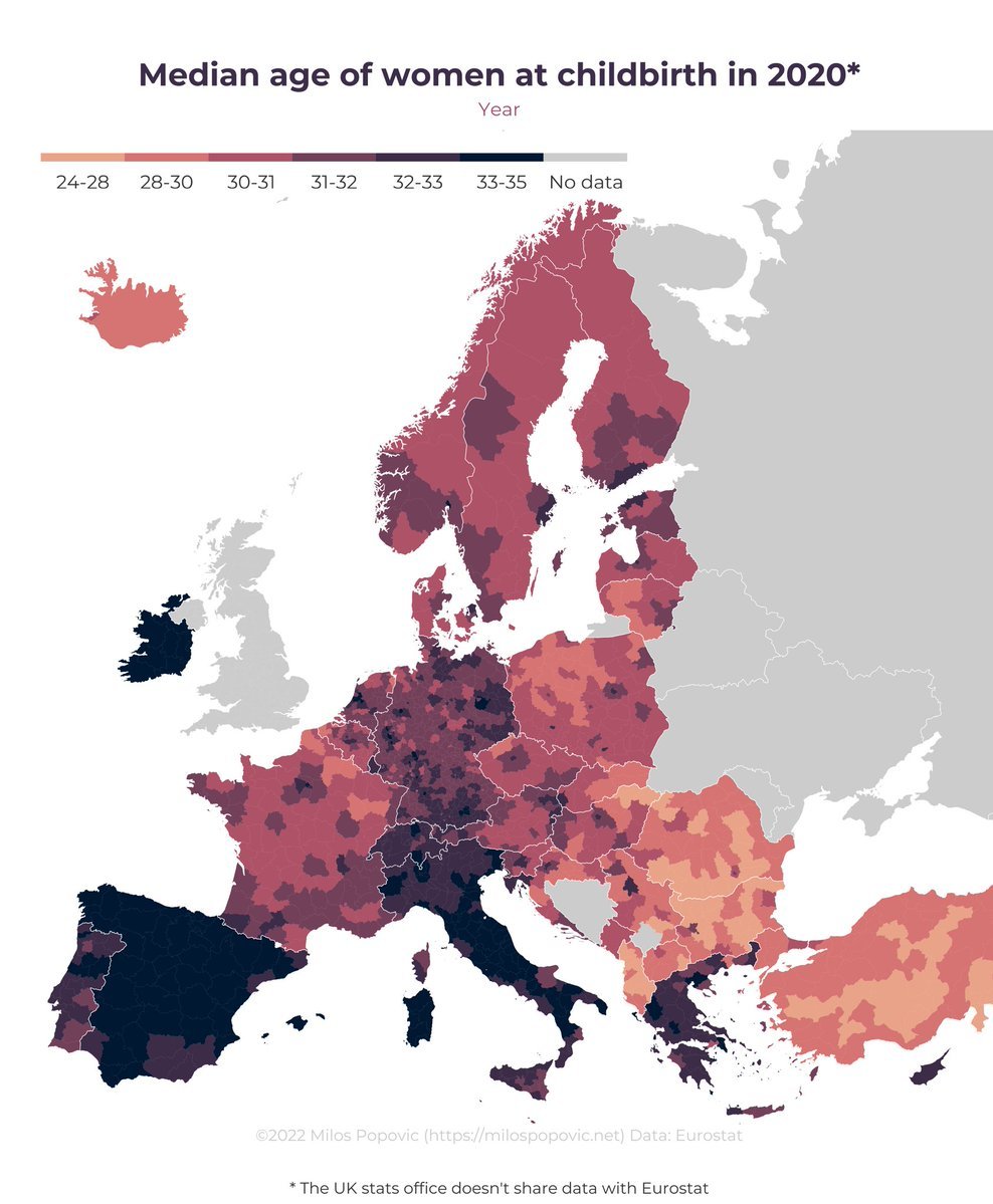 Samequizy W Jakim Wieku Weźmiesz ślub Median age of mothers at childbirth, according to... - Maps on the Web