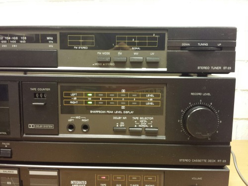 Sharp Stereo, 1987. Sharp SM-23H(BK) Stereo Amplifier - Sharp RT23H(BK) Stereo Cassette Deck - Sharp