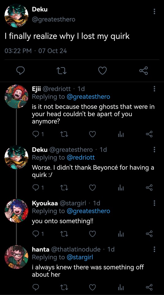 Was In A Little Bit Of A Creative Slump But Here's MHA Tweets Part 3