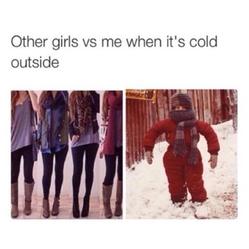 This sums me up so well! admire the fashion bloggers who can resist the cold! #cold #winter #blogger