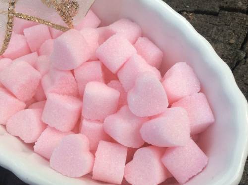 Colored Sugar Cube Hearts //MsFoodie