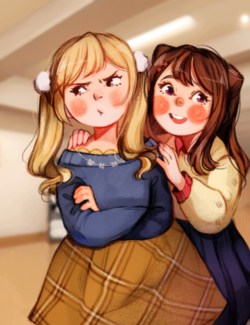 my first drawing in 2019!! hope this year will be full of kasumi and arisa &gt;///u///&lt;