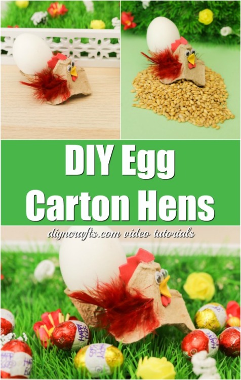 How to Make Cute Little Hens for Easter Out of an Egg CartonVideo tutorial: www.diyncrafts.c