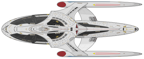 Pulsar-class USS Menchu, long-range explorer. Fully-equipped for 10-year missions without resupply. 