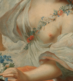 detailsofpaintings:  Follower of François Boucher, A Young Lady with Flowers (detail)18th century  ❤️