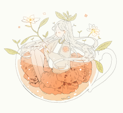 tofuvi: grapefruit & honey tea.