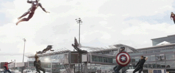 In the airport scene everyone is fighting with each other, showing their abilities and knowledge in combat...