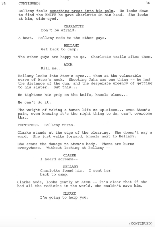 Time for the second scene in this weeks Script to Screen from 103 “Earth Kills” by Elizabeth Craft and Sarah Fain.