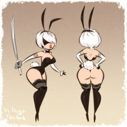   2B - Bunny Girl - NieR:Automata - Cartoony PinUp Sketches  Easter is just around the corner. A day when all the girls, according to the tradition, dress as bunny girls and go searching for carrots and eggs :D  Newgrounds Twitter DeviantArt  Youtube