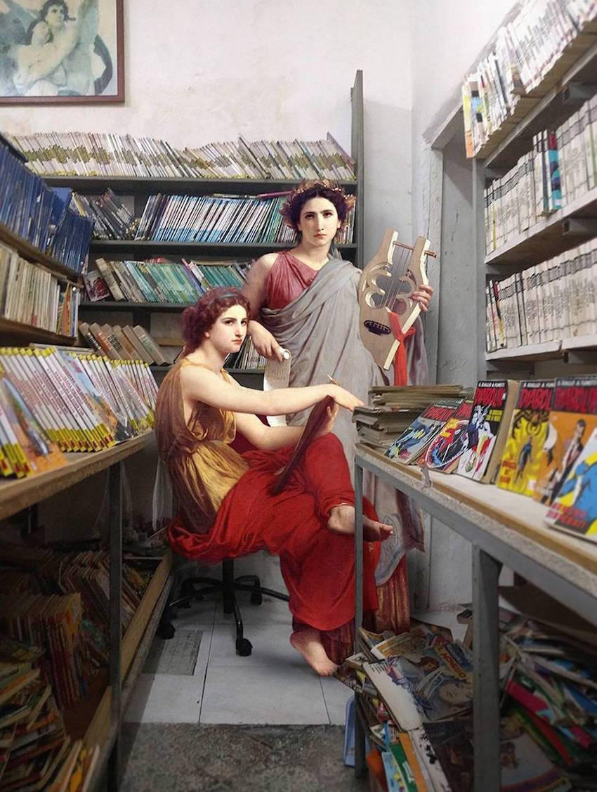 itscolossal:New Classical Paintings Reimagined as Part of Modern-Day Italian Life