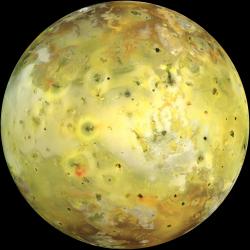 ohstarstuff:  IO: ONE OF THE STRANGEST PLACES IN THE SOLAR SYSTEM Io’s colors derive from sulfur and molten silicate rock  A bit larger than Earth’s Moon, Io is the third largest of Jupiter’s moons, and the fifth one in distance from the planet. 