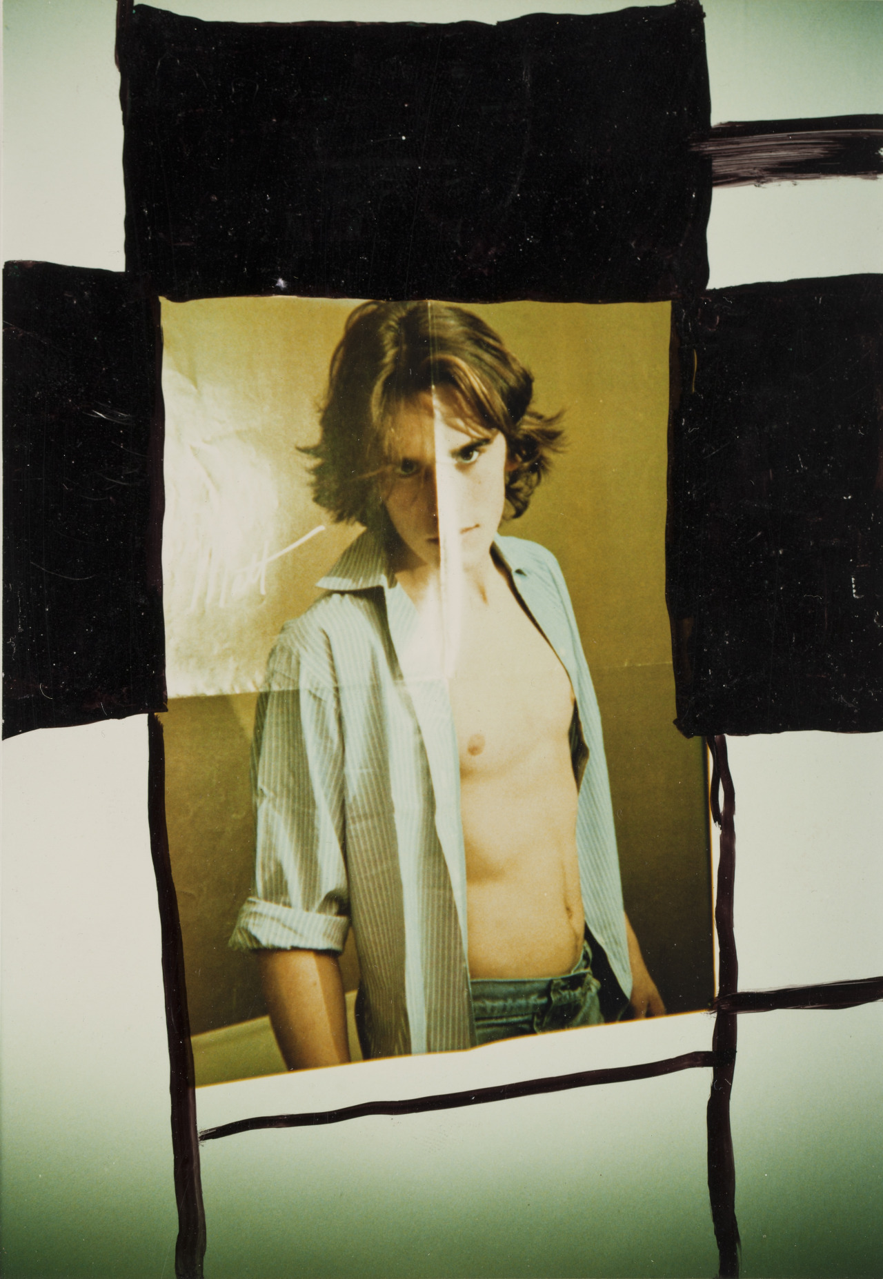 moca:  Richard Hawkins No Title (02), 1993/1998 Marker on photograph 6 x 4 in. (15.24