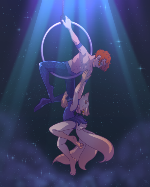 hammie-heart: Dancing on the MoonIntroducing aerial dance partners, Liam and NanaoBoth characters by