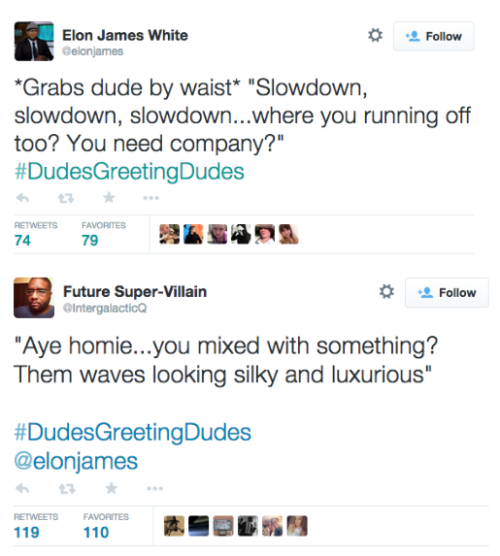 spottieottiefroalicious: thechanelmuse: Lmaooo this is the greatest! Check out #DudesGreetingDudes a