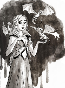 viv-draws:  “Dracarys” Trying something a bit different… also eagerly awaiting S6 :) 
