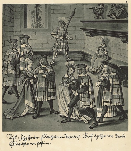 Masquerades at the court of Emperor Maximilian I from the Freydal, 1512-15